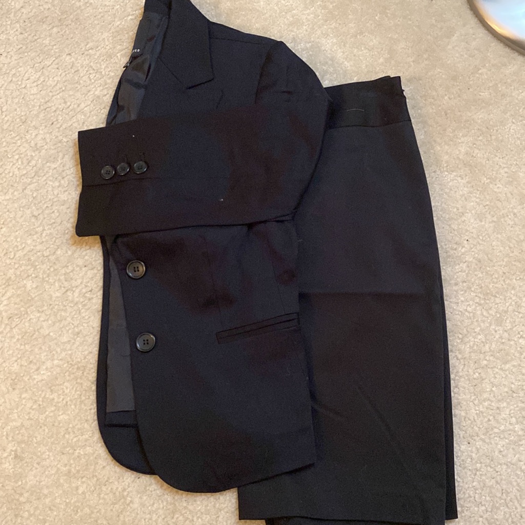 The Limited Suit, 3/4 Sleeve Jacket W/ Matching Pencil Skirt, Black, Size 4